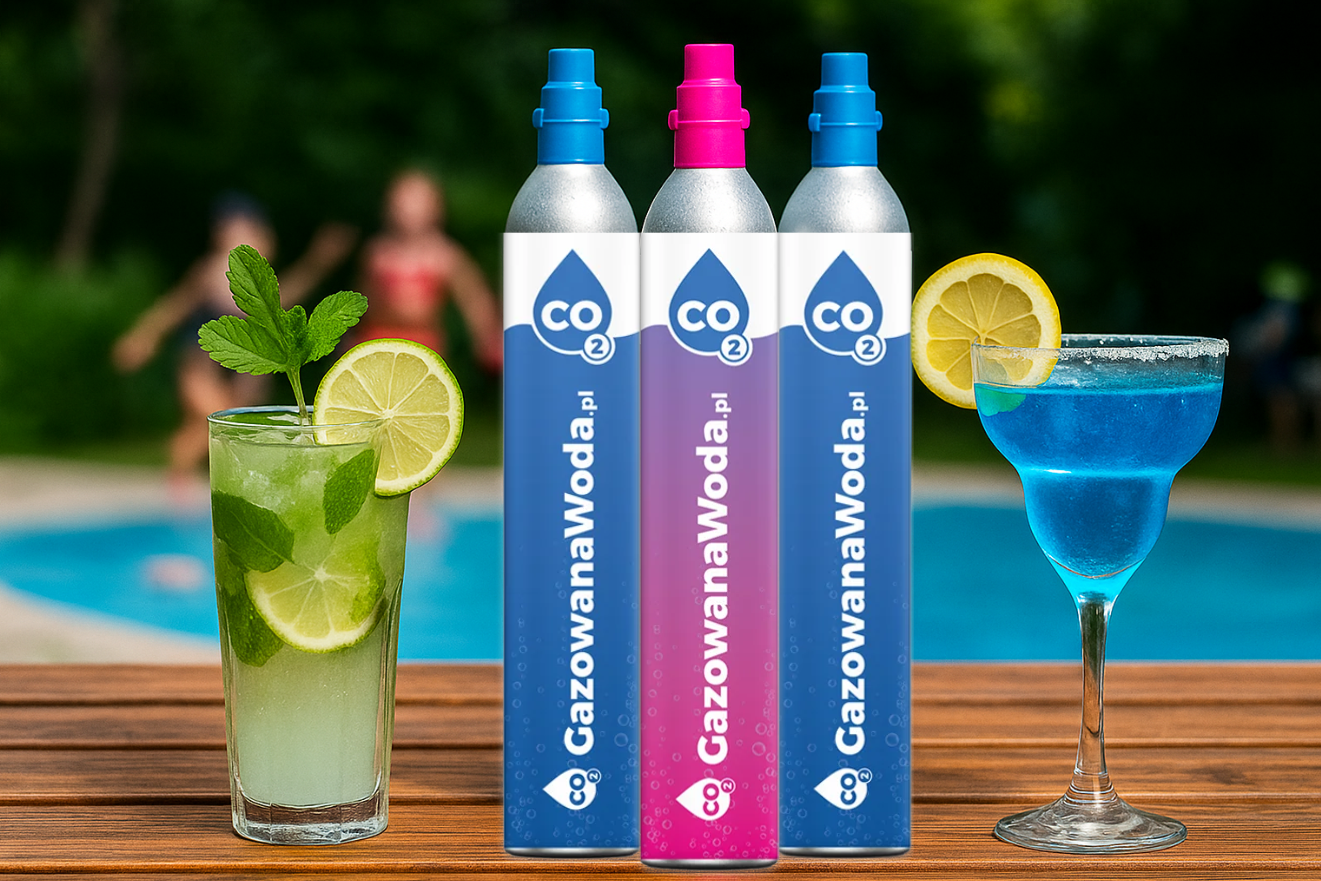 Orzeźwiające drinki z wodą gazowaną, zamów saturator, zamów tanią wymianę cylindrów CO2. 